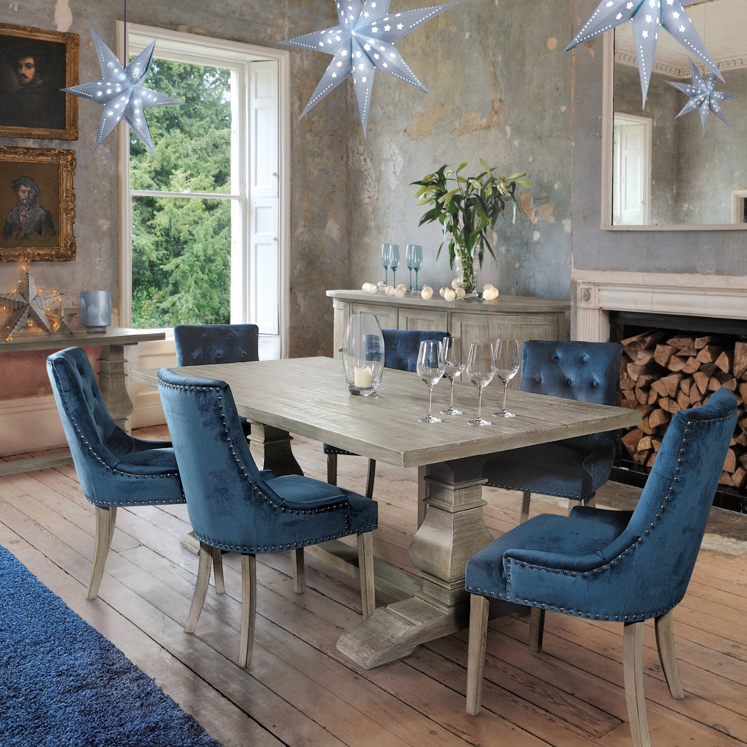Ashwell Reclaimed Pine Round Pedestal Dining Table